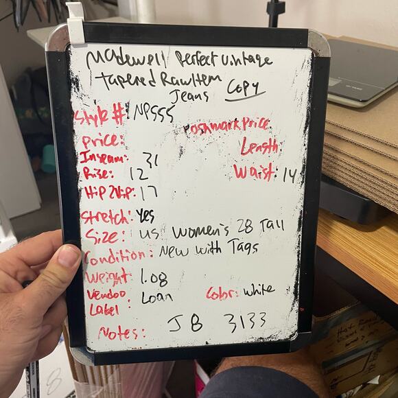 Madewell Perfect Vintage Tapered Leg Tile White Raw Hem Jeans US Women's 28 Tall - Picture 6 of 6